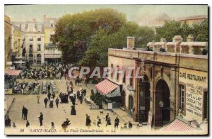 Old Postcard Saint Malo Place Chateaubriand