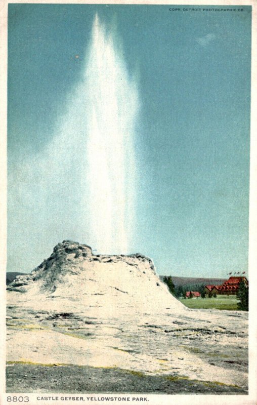 Yellowstone National Park Castle Geyser Detroit Publishing