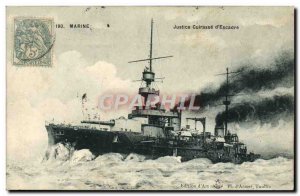 Old Postcard Boat War Breastplate of Justice & # 39escadre