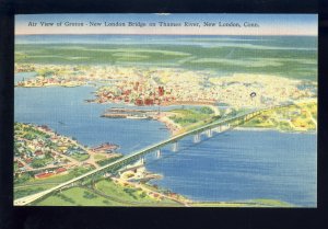 Groton/New London, Connecticut/CT Postcard, Bridge Over Thames River