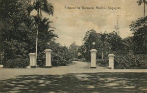 PC CPA SINGAPORE, ENTRANCE TO BOTANICAL GARDEN, Vintage Postcard (b21391)