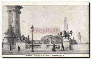 Old Postcard Paris Pvlones Du Pont Alexandre III