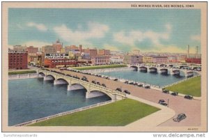 Iowa Des Moines View Of Des Moines River 1942