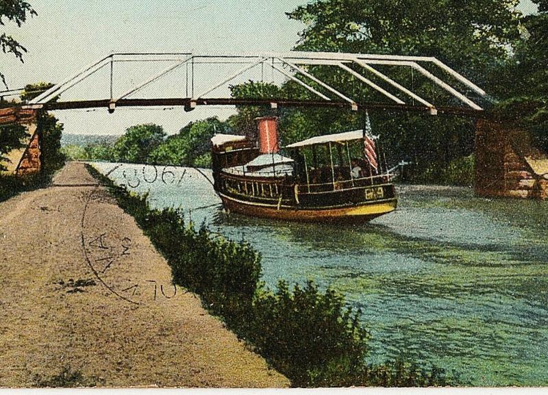 1908 Erie Canal Near Schenectady NY New York Ferry Steamboat RARE DB Postcard