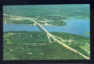 Old Saybrook/Old Lyme, Connecticut/CT Postcard, Aerial View Of Baldwin Bridge