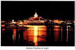 Continental POSTCARD BALBOA Pavillion NEWPORT BEACH, CALIFORNIA Night CON8