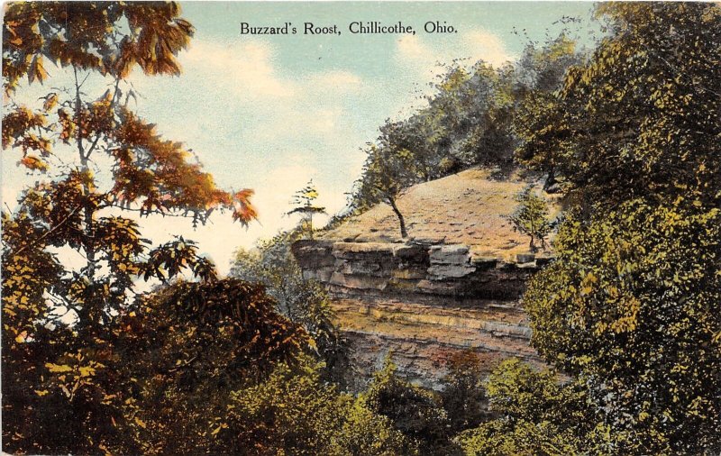 J62/ Chillicothe Ohio Postcard c1910 Buzzard's Roost Rock Formation 192