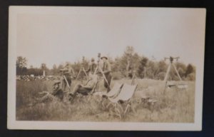 Mint USA Real Picture Postcard RPPC Us Army Artillery Spotters WW1 Lounging