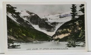 Lake Louise Mt. Lefroy and Victoria Glacier Tinted Postcard L9 