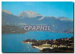 Modern Postcard Lake Annecy Haute Savoie Saint Jorioz beach and the Spinner