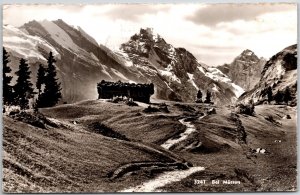 Bei Murren Mountain Village In Switzerland Attraction RPPC Photo Postcard