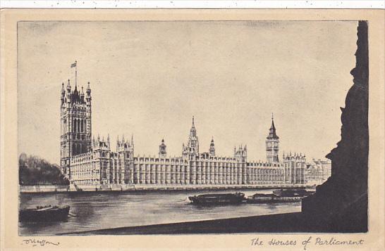 London Houses Of Parliament 1946 Tuck