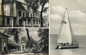 Sailing vessels navigation related postcard Hungary Balaton lake yacht