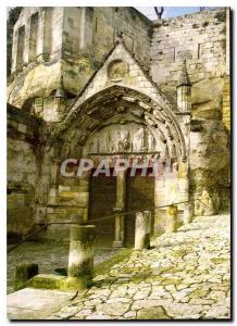 Postcard Moderne Saint Emilion facade of monolithic church dug in the cliff