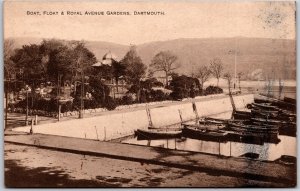 Boat Float & Royal Avenue Gardens Dartmouth England Postcard