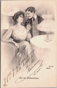 Romantic Couple In Der Cajüte Vintage Postcard C115