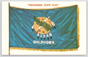 Oklahoma~State Flag On White Background~Vintage Postcard