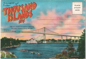 Thousand Islands New York, Vintage Wm Jubb Linen Folder Postcard #1, 20 Views