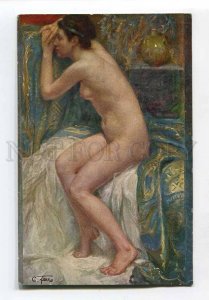 3057492 NUDE Lady Bathing by FERRO Vintage Art Nouveau PC