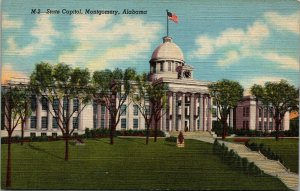 Vtg Montgomery Alabama AL State Capitol 1940s Unused Linen Curteich Postcard