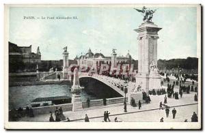 Old Postcard Paris Alexandre III bridge