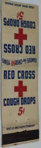 Red Cross Cough Drops Advertising 20 Strike Matchbook Cover