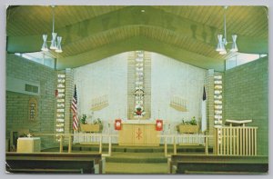 Church~Mesa Arizona~Eternal Life Lutheran Church~Interior~Altar~Vintage Postcard