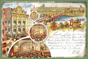 ah1325 - GERMANY - VINTAGE POSTCARD Postcards - Greetings from Magdeburg - 1898-