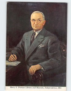 Postcard Portrait of President Harry S. Truman by John Slavin Independence MO