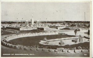 Wales Postcard - Rhyl, Gardens of Remembrance, Denbighshire Posted 1951 -TZ11430