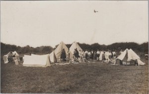 Social History Postcard - Campsite, Camping Group, Large Bell Tents XT467