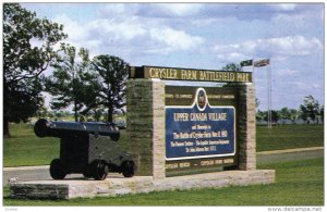 Entrance Sign At Crysler Farm Battlefield Park, Upper Canada Village, MORRISB...