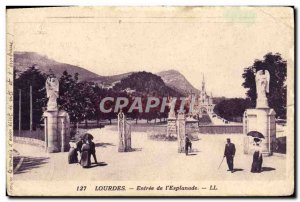 Old Postcard Lourdes Entree L & # 39Esplanade
