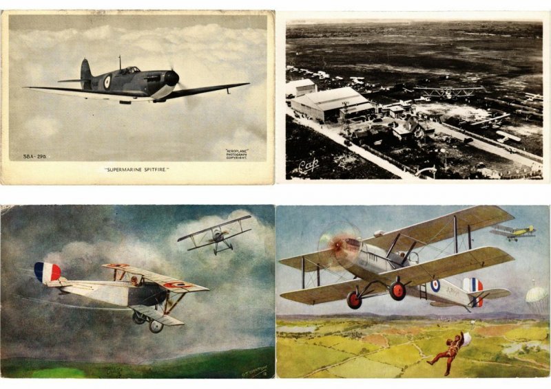 AIRCRAFT, AVIATION 48 Vintage Postcards Mostly Pre-1940 (L2759)