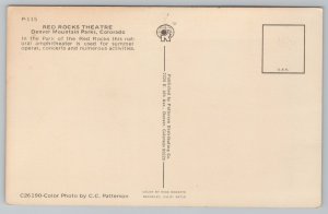 Denver Mt Parks Colorado~Red Rocks Theatre~Vintage Postcard 