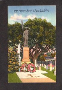 FL Maine Monument USS Battleship Cemetery Havana Cuba Key West Florida Postcard