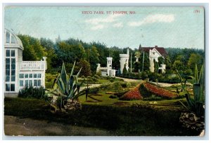 1910 Krug Park Exterior Building Garden St. Joseph Missouri MO Vintage Postcard