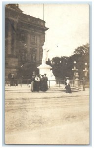 c1910's Statue Men Women View Wiesbaden Germany RPPC Photo Unposted Postcard