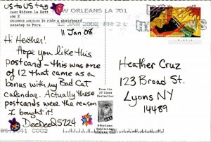 Cat Postcard PM “Who stole my hula hoop?” Animal Modern Chrome 