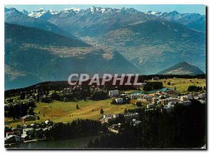 Postcard Modern Crans sur Sierre General view of the station and the Valais Alps