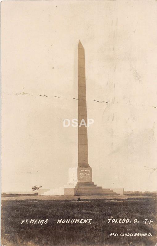 B71/ Toledo Ohio Postcard Real Photo RPPC 1908 Ft Meigs Monument