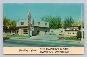 Greetings From The Rawlins Motel Rawlins Wyoming WY UNP Chrome Postcard P2