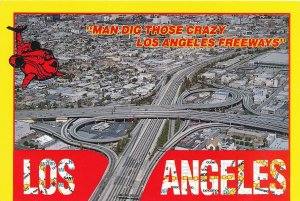 Aerial View of Crazy Freeways of Los Angeles CA, California