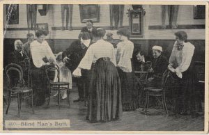 Blind Mans Bluff Women Maids In Charge Game Old Real Photo Postcard