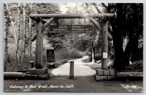 Gateway To Muir Woods Marin Co California CA RPPC Postcard X21