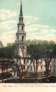 Vintage Postcard Oldest Baptist Church In US First Baptist Church Providence RI