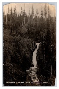 RPPC Upper Elk River Falls Elk River Idaho ID UNP Postcard U24