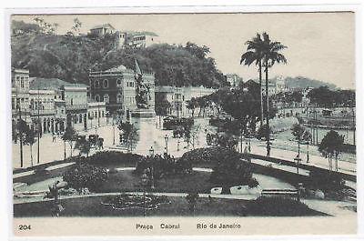 Praca Cabral Rio de Janeiro Brazil 1910c postcard