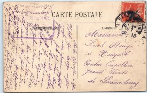 1910 Paris France Rue de Lille Downtown Flooded Au Bonheur Des Dames Stamp BA342