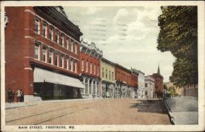 Frostburg MD Main St. c1920 Postcard rpx